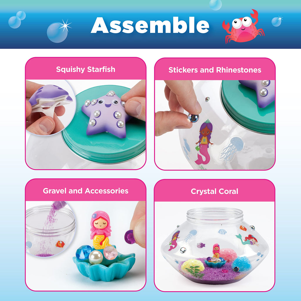 Crystal Mermaid Terrarium Kit – Grow Crystals & Light Up STEM Craft for Kids Ages 6+
