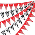 Ctosree 49 Ft Cow Print Bandana Pennant Banners – 5 Pack Western Cowboy Bunting for Farm Theme Party Decor (7.5 x 10.8 in Each)