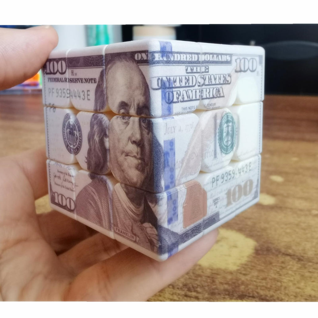 Cuberspeed Hundred Dollar Cube 3x3 Magic Cube US Dollar Bill Speed Cube Puzzle Toy