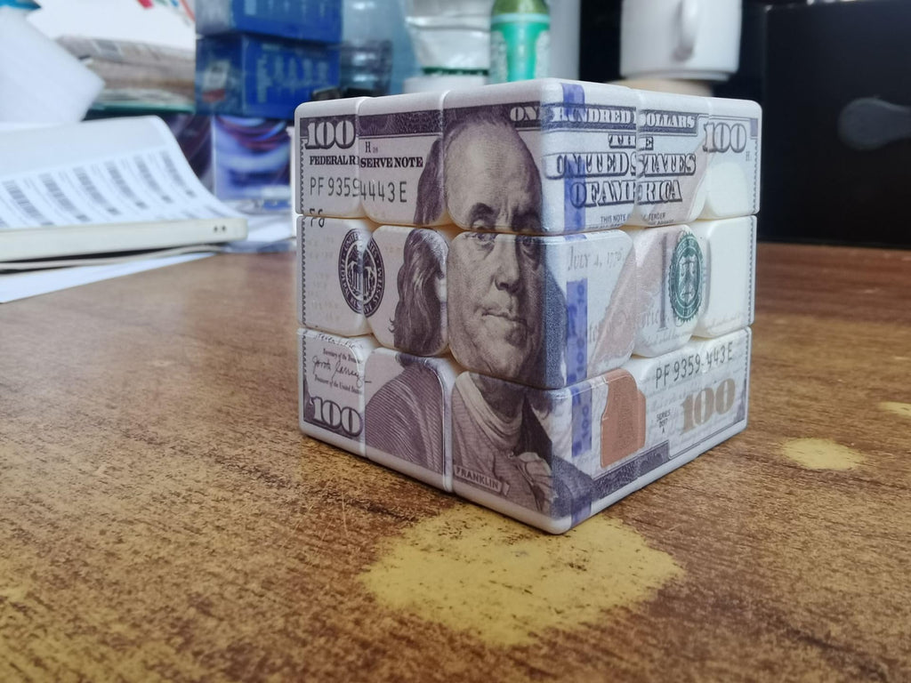 Cuberspeed Hundred Dollar Cube 3x3 Magic Cube US Dollar Bill Speed Cube Puzzle Toy