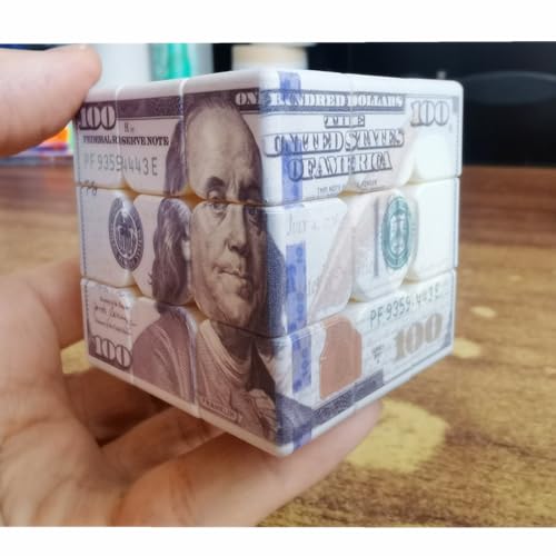 Cuberspeed Hundred Dollar Cube 3x3 Magic Cube US Dollar Bill Speed Cube Puzzle Toy