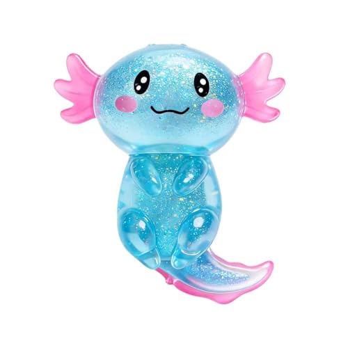 CUCURLE Glitter Axolotl Squishy Toy – Stretchy Sensory Stress Ball, Soft Fidget for Kids and Adults