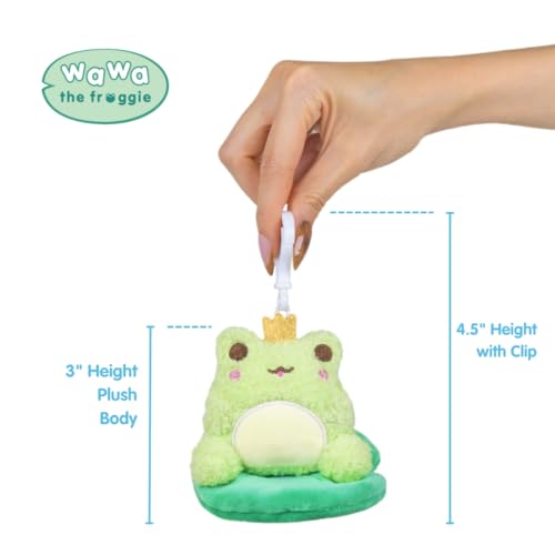Cuddle Barn PlushGoals Wawa Fits Wawa Sits Blind Box Series 1 – Collectible Kawaii Frog Plushie Bag Charm, Mystery Unboxing, 3 Inches