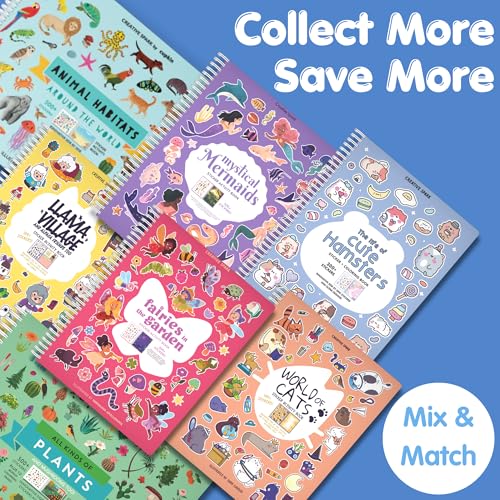 Cupkin World of Cats Sticker Book: 300+ Stickers, 8 Scenes & Coloring Pages, Spiral Bound, Ages 2-8