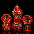 Cusdie DND Dice Set with Red Copper Gears – Polyhedral Resin Dice for Tabletop RPGs