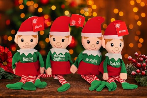 Custom Light Boy Elf Doll – Personalized Christmas Plush Toy 14 Inch Handmade