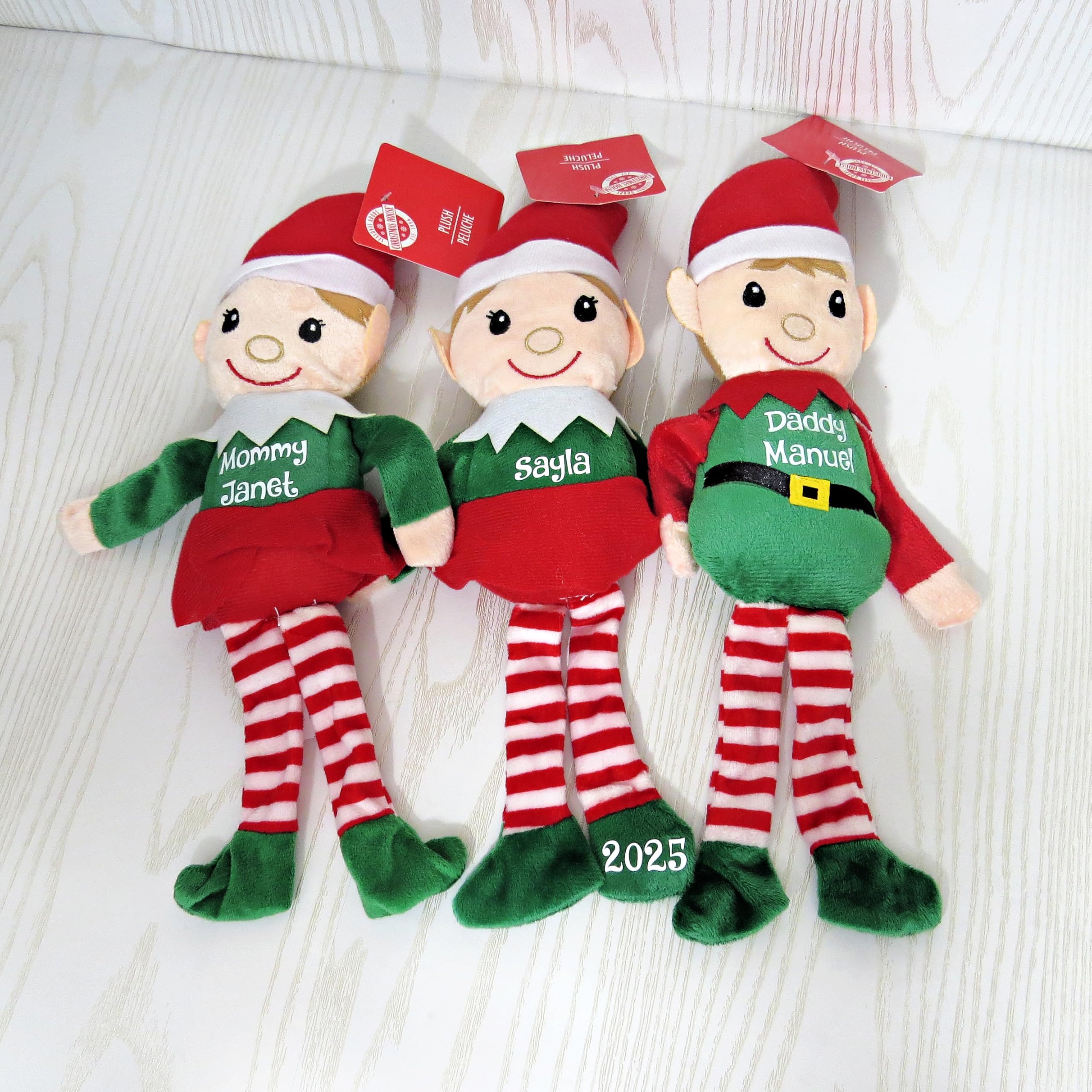 Custom Light Boy Elf Doll – Personalized Christmas Plush Toy 14 Inch Handmade
