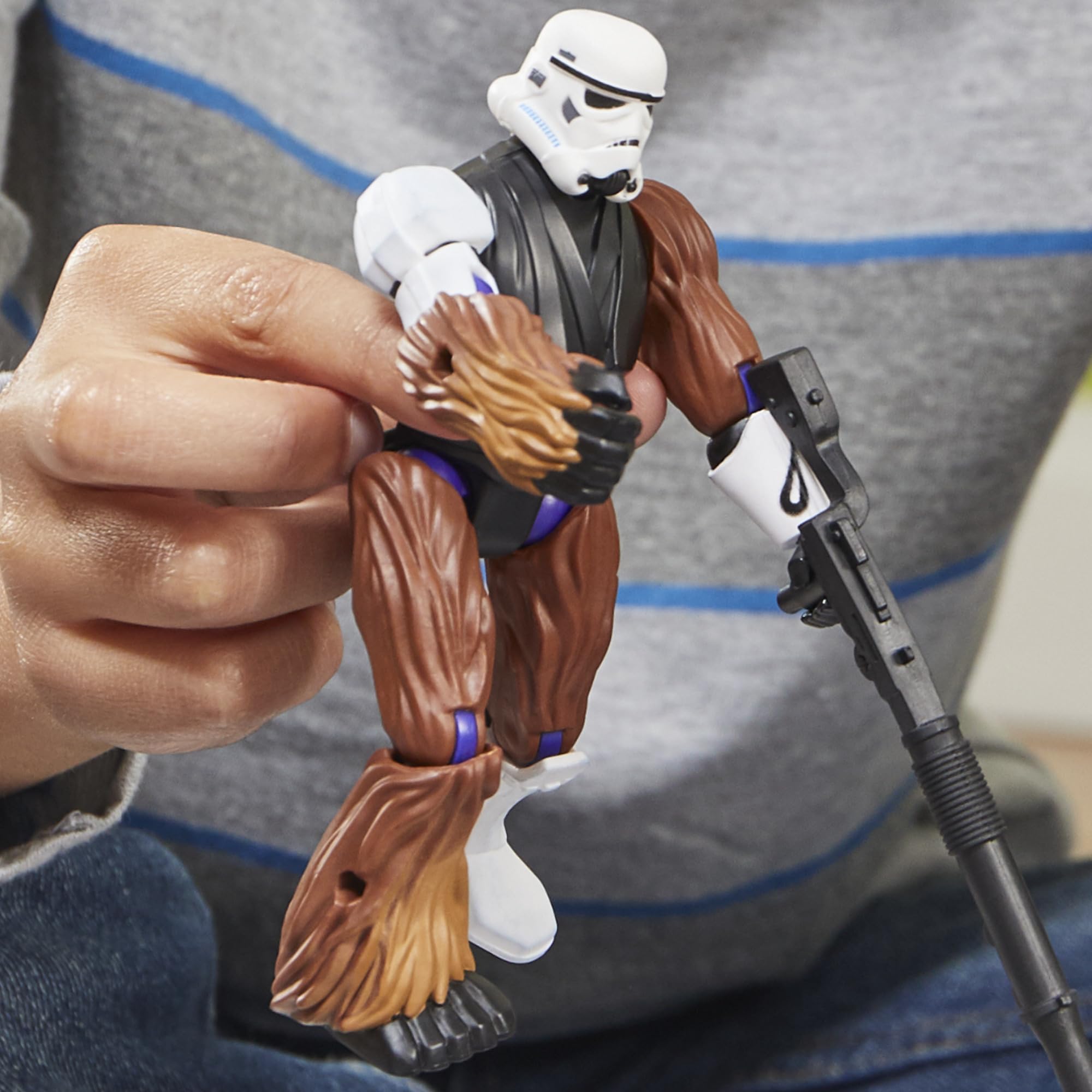 Customizable Stormtrooper Figure with Darth Maul Hand and Blaster – Mix and Combine