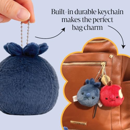 Cute Apple Plush Keychain – Kawaii Fruit Charm for Bags and Backpacks