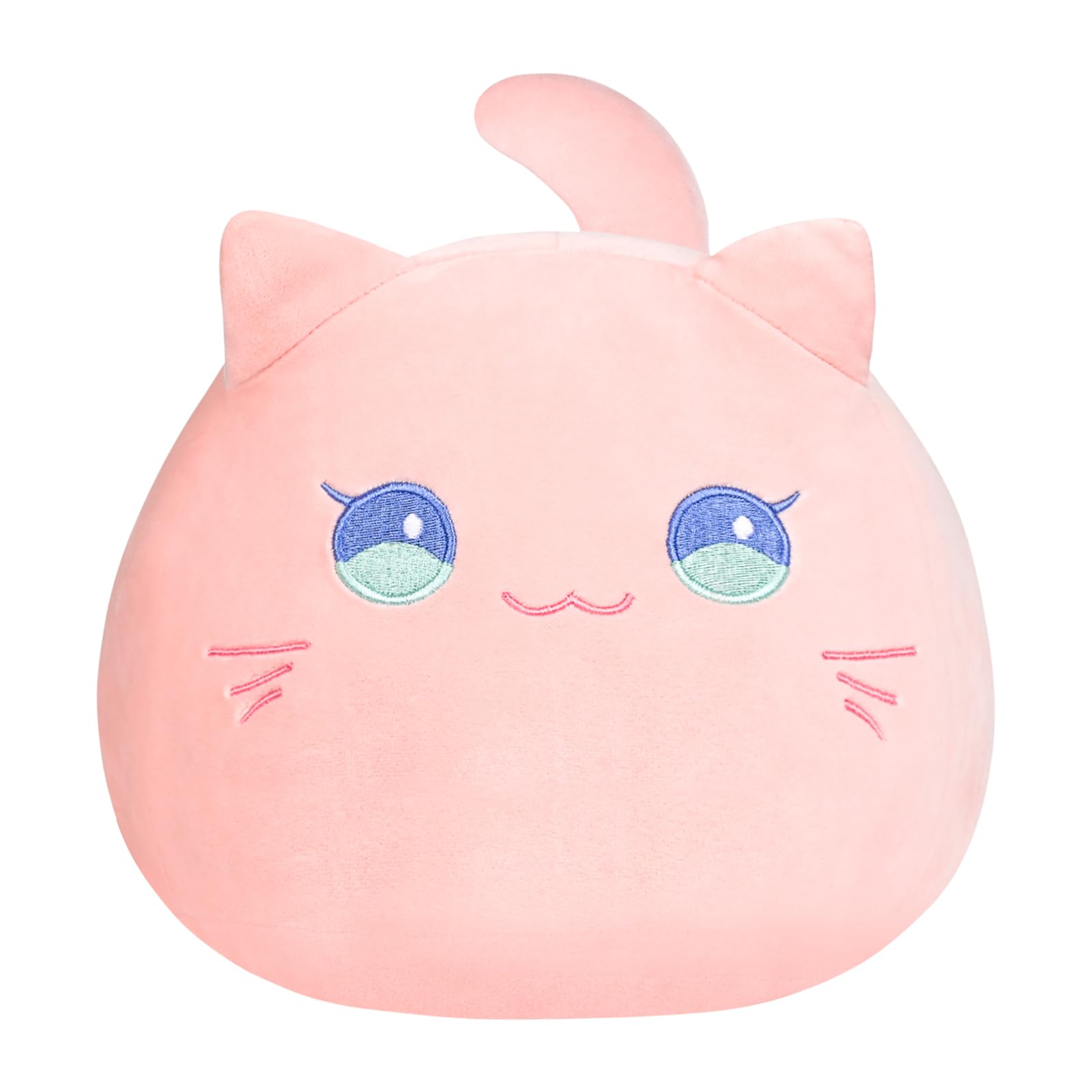 Cute Cat Plush Pillow – Pink 3D Stuffed Animal Toy by AUTOKAKUM