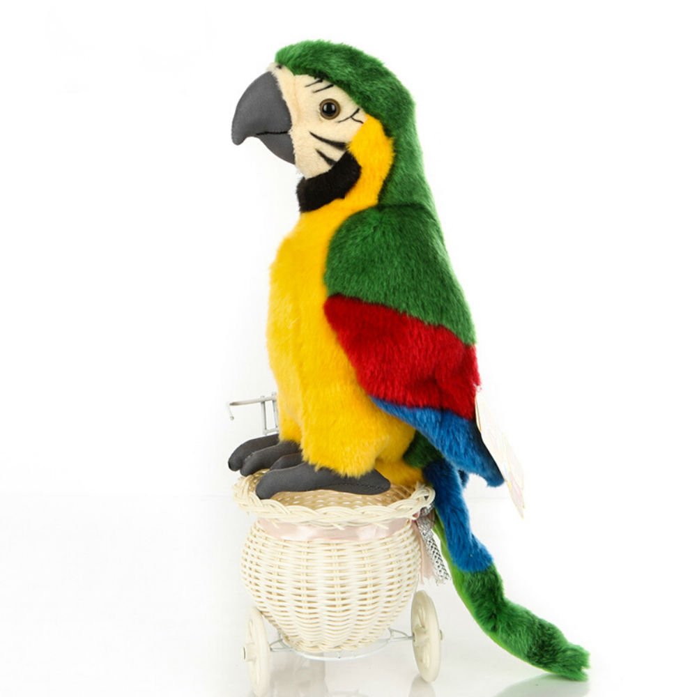 Cute Rabbit Plush Macaw Parrot Toy - 12 Inch Soft Stuffed Animal, Green
