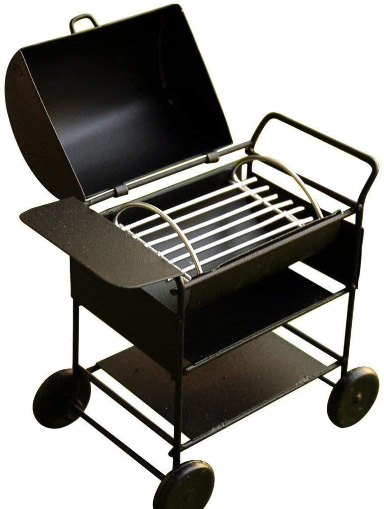 Cutemini 1:12 Scale Dollhouse BBQ Grill with Openable Lid and Movable Parts – Iron Construction