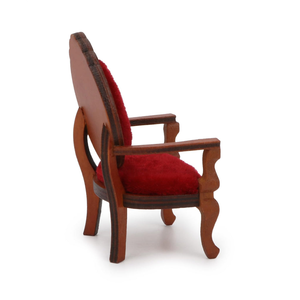 Cutemini 2-Pack Victorian Miniature Armchairs - 1:12 Scale Dollhouse Furniture, Wooden Carved Chairs