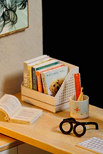 CUTEROOM QT Series DIY Miniature Wooden Dollhouse Kit - 12.7 cm with LED Light and Dust Cover