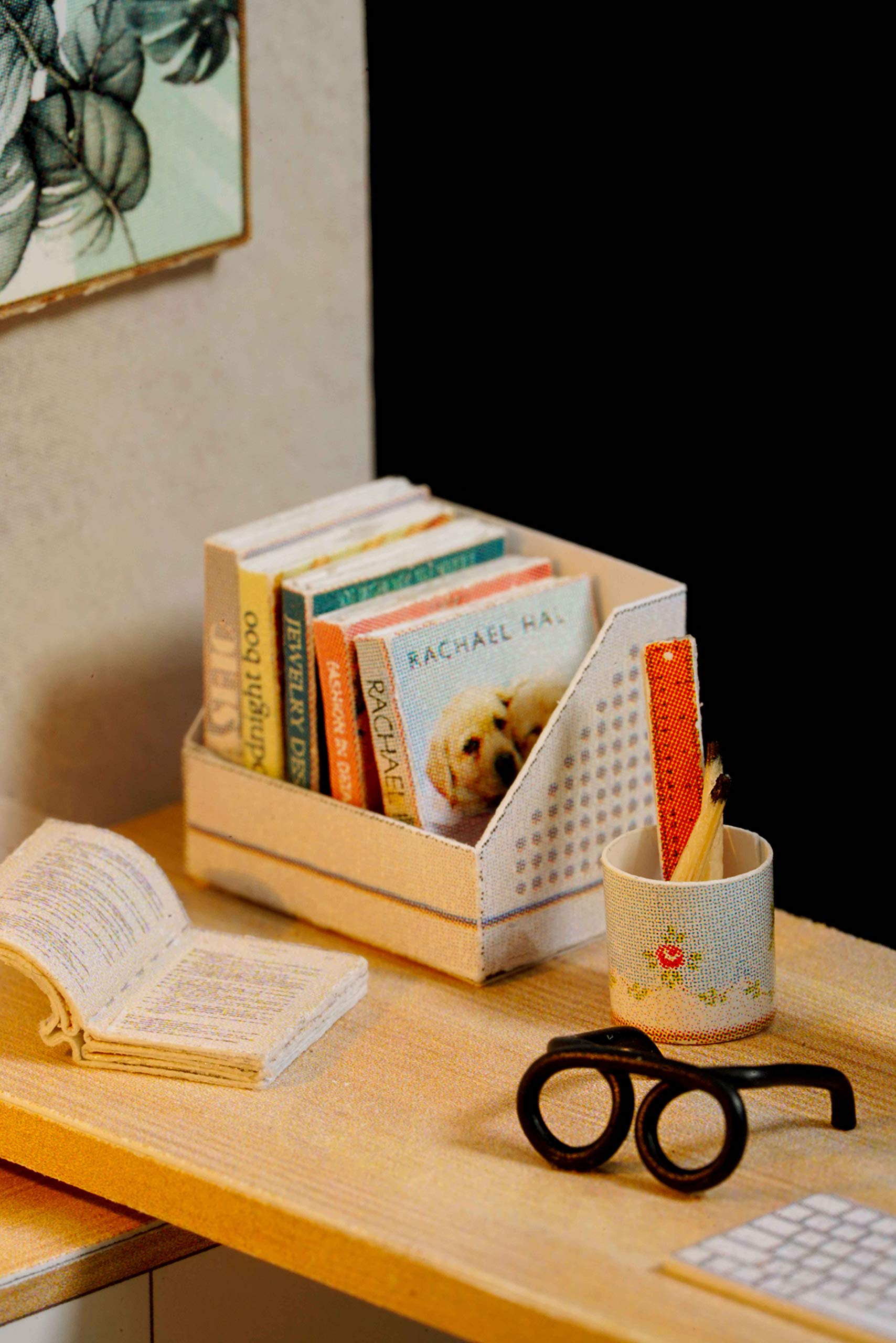 CUTEROOM QT Series DIY Miniature Wooden Dollhouse Kit - 12.7 cm with LED Light and Dust Cover