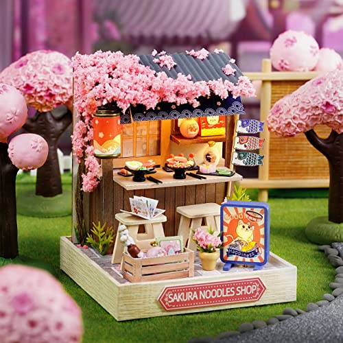 CUTEROOM QT041 DIY Dollhouse Miniature Furniture Kit with Dust Cover & LED Light - New Three Styles QT Series