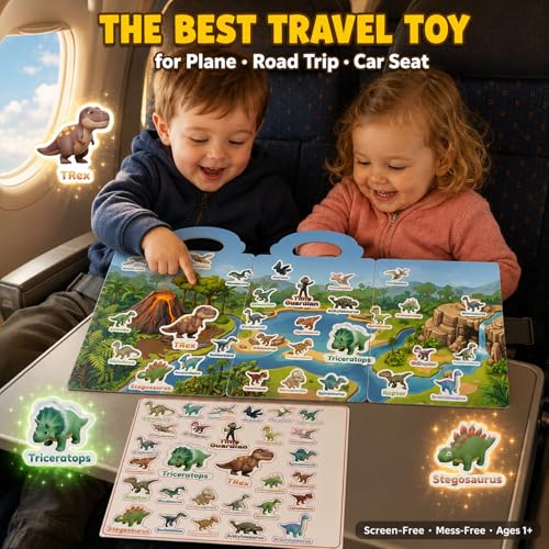 Cutesora Large Reusable Jelly Sticker Books for Boys Ages 3-8 – 3 Sets: Dino, Ocean & Vehicle