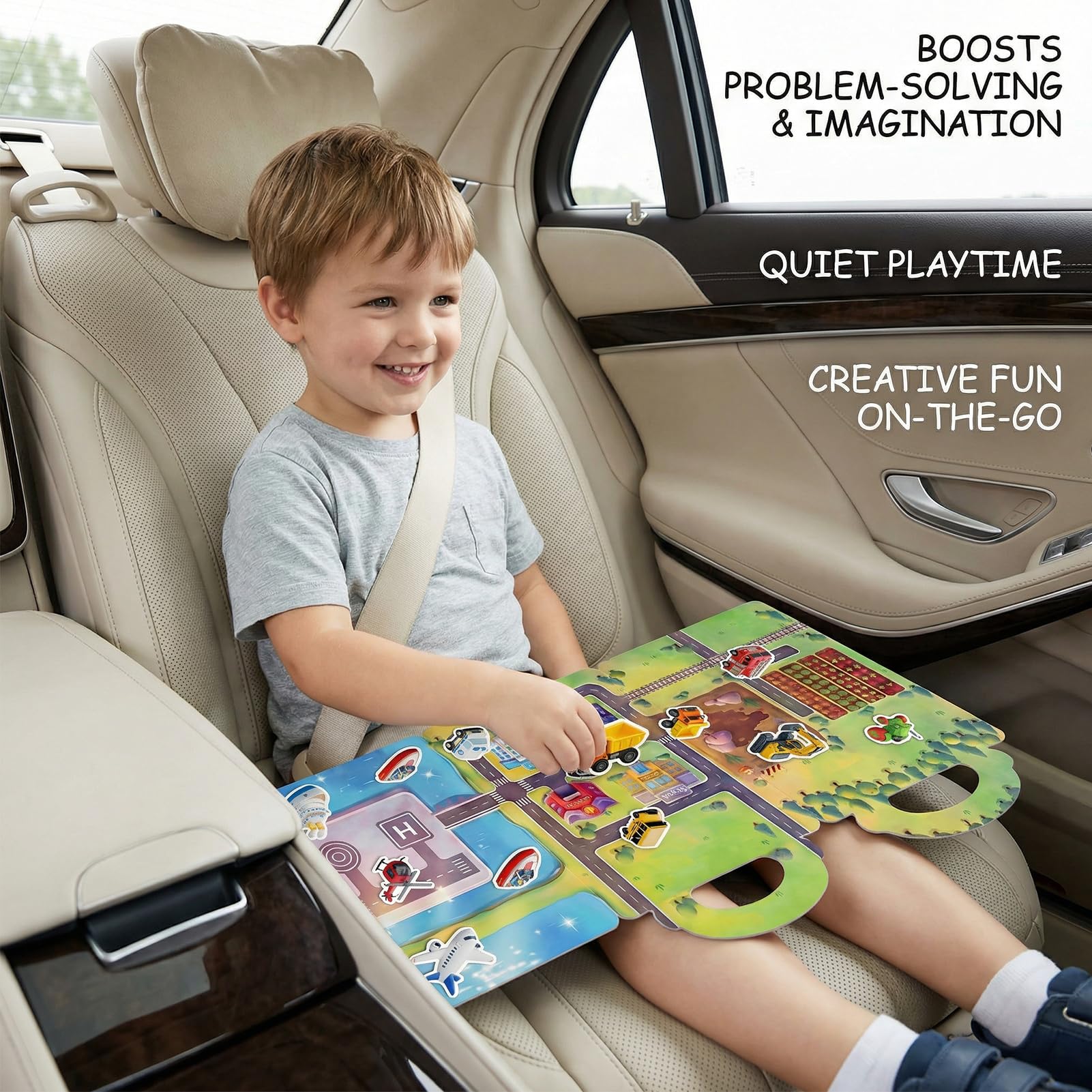 Cutesora Large Reusable Jelly Sticker Books for Boys Ages 3-8 – 3 Sets: Dino, Ocean & Vehicle