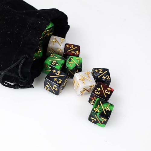 CUUKSHKN 48-Piece MTG Glitter Token Dice Set – Starry Marble D6 Counters for Magic The Gathering & CCG Card Games (4 Colors)