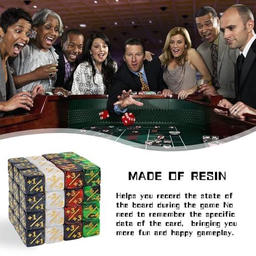 CUUKSHKN 48-Piece MTG Glitter Token Dice Set – Starry Marble D6 Counters for Magic The Gathering & CCG Card Games (4 Colors)