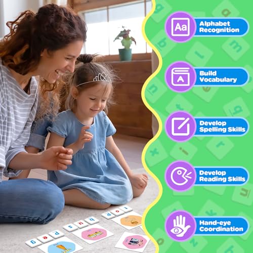 CVC Word Games Set with Magnetic Letters & Flashcards – Phonics Learning for Kids, Speech Therapy, Preschool Classroom