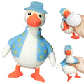 CWTRAY Duck Squishy Squeeze Toy – Soft Sensory Fidget Stress Relief with Blue Jacket and Hat