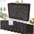 CYANLUX Wooden Piggy Bank with Savings Challenge Tracker - Money Box with Goal Stickers for Adults and Kids, Black