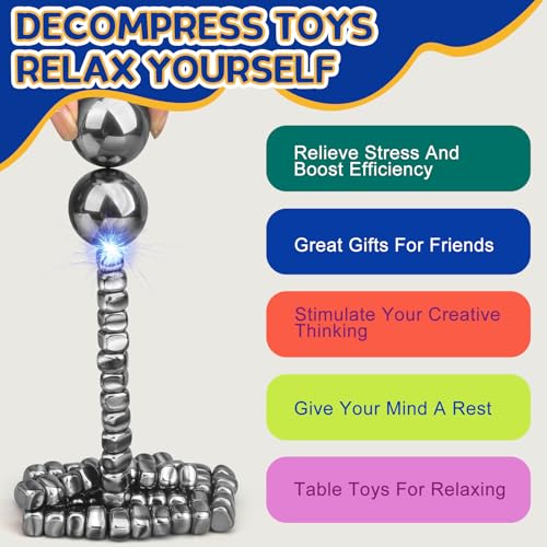 Cybemaga Magnetic Putty Set with Ferrite Stones & Magnet Balls – Fidget Desk Toy for Adults