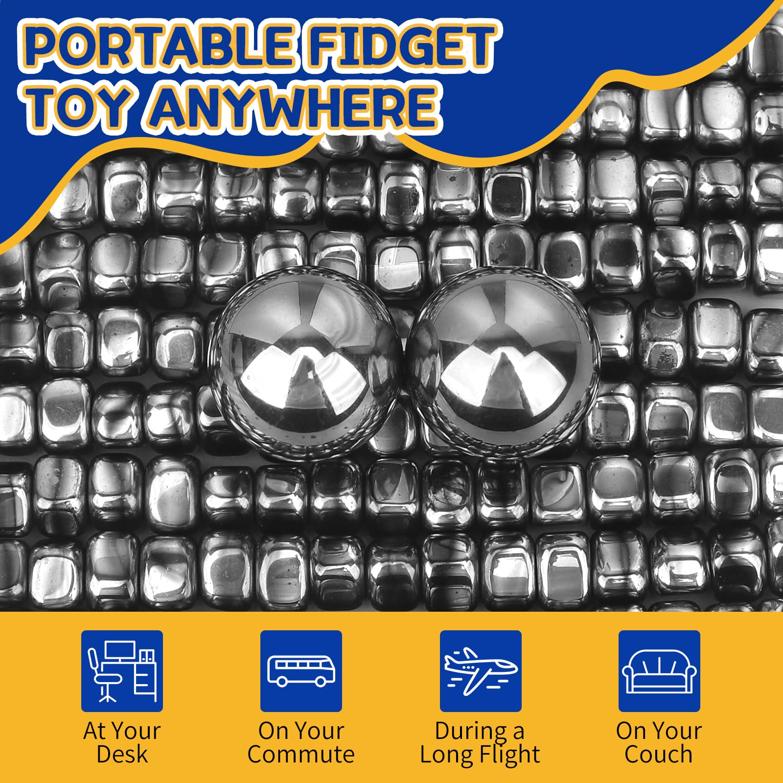 Cybemaga Magnetic Putty Set with Ferrite Stones & Magnet Balls – Fidget Desk Toy for Adults