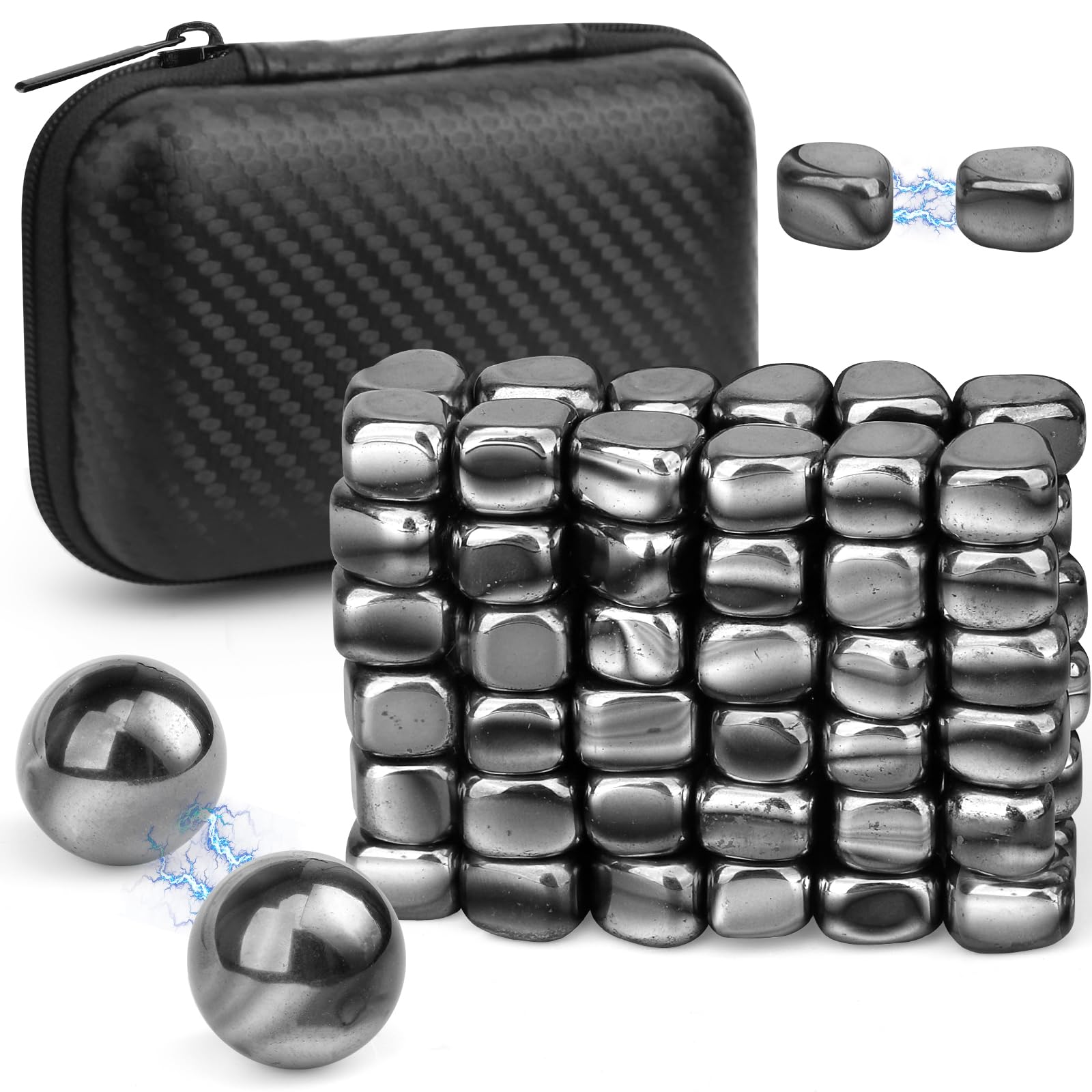 Cybemaga Magnetic Putty Set with Ferrite Stones & Magnet Balls – Fidget Desk Toy for Adults