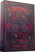 Cyberpunk Red Playing Cards – Hand-Drawn Futuristic Deck with E-Book, Poker Size 2.5" x 3.5"