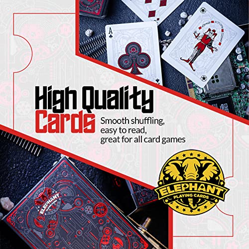 Cyberpunk Red Playing Cards – Hand-Drawn Futuristic Deck with E-Book, Poker Size 2.5" x 3.5"