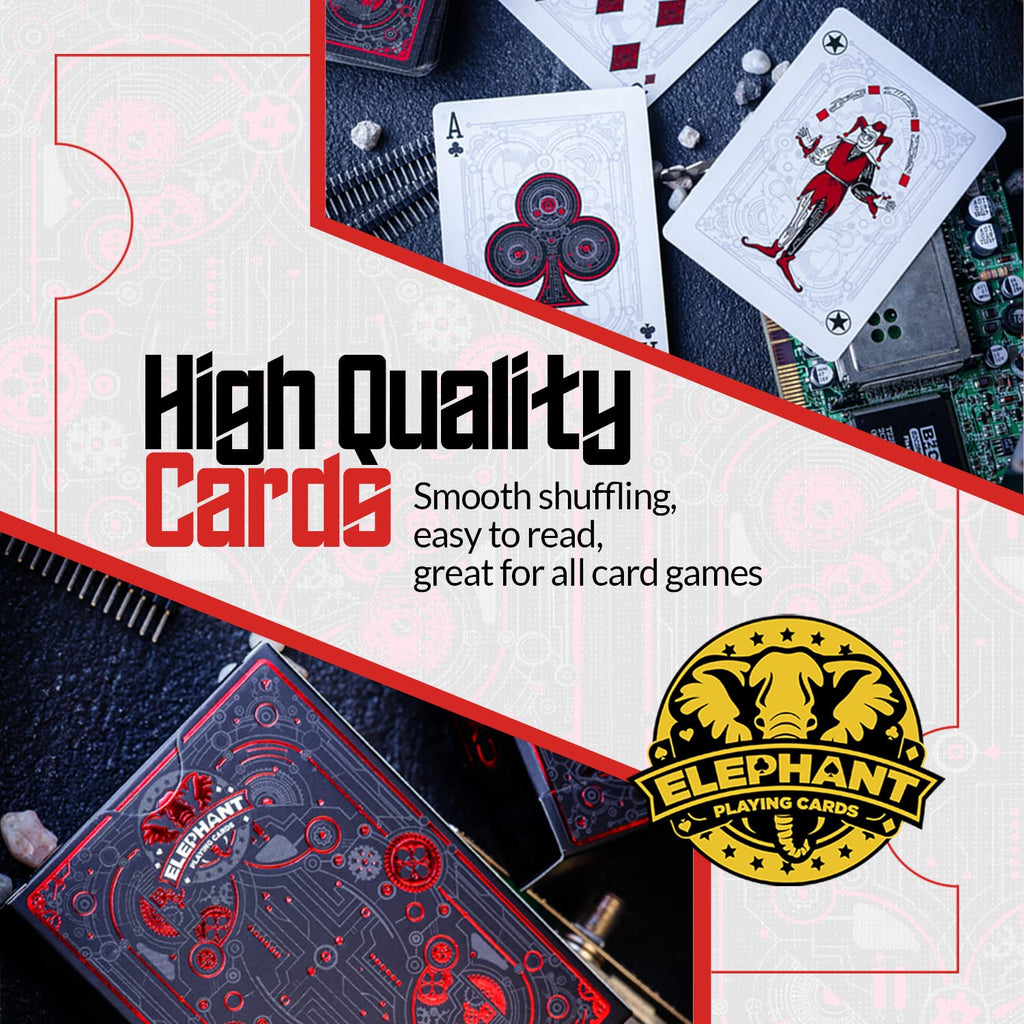 Cyberpunk Red Playing Cards – Hand-Drawn Futuristic Deck with E-Book, Poker Size 2.5" x 3.5"