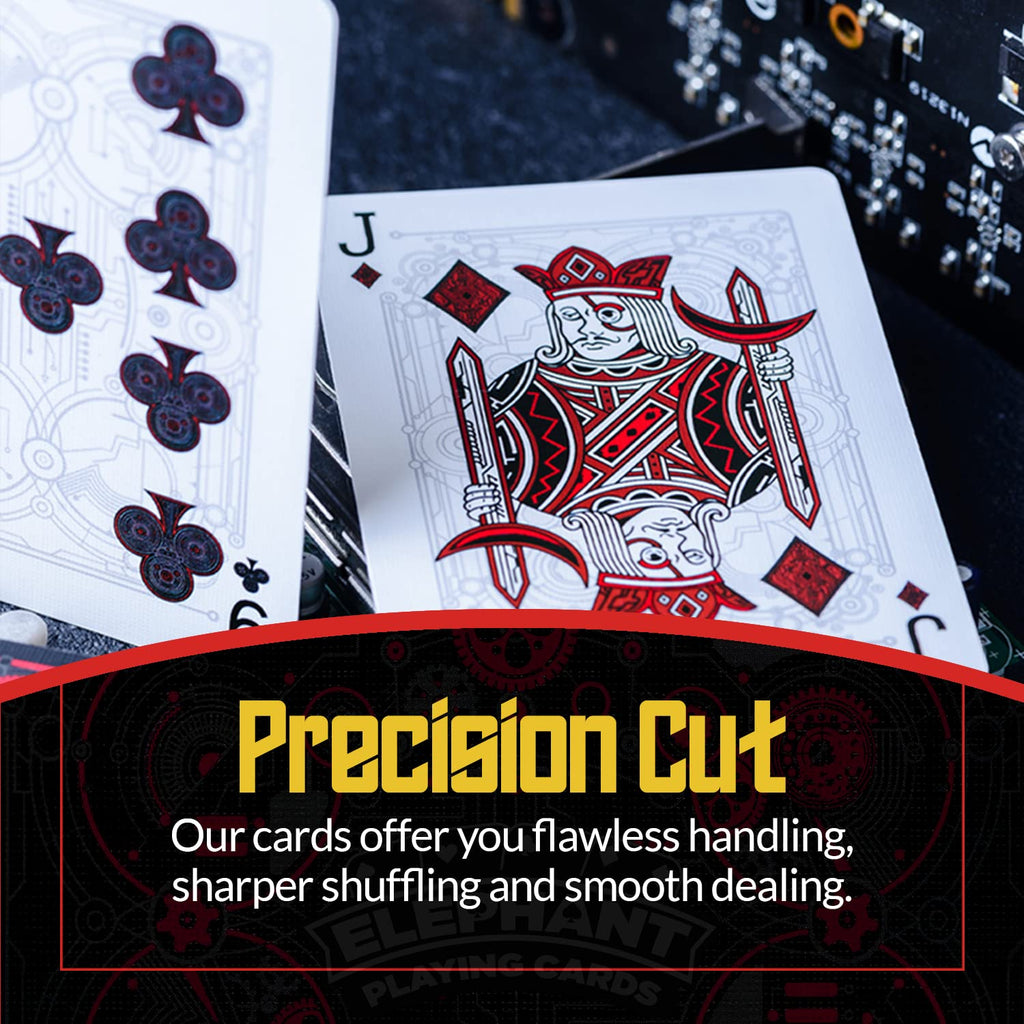 Cyberpunk Red Playing Cards – Hand-Drawn Futuristic Deck with E-Book, Poker Size 2.5" x 3.5"