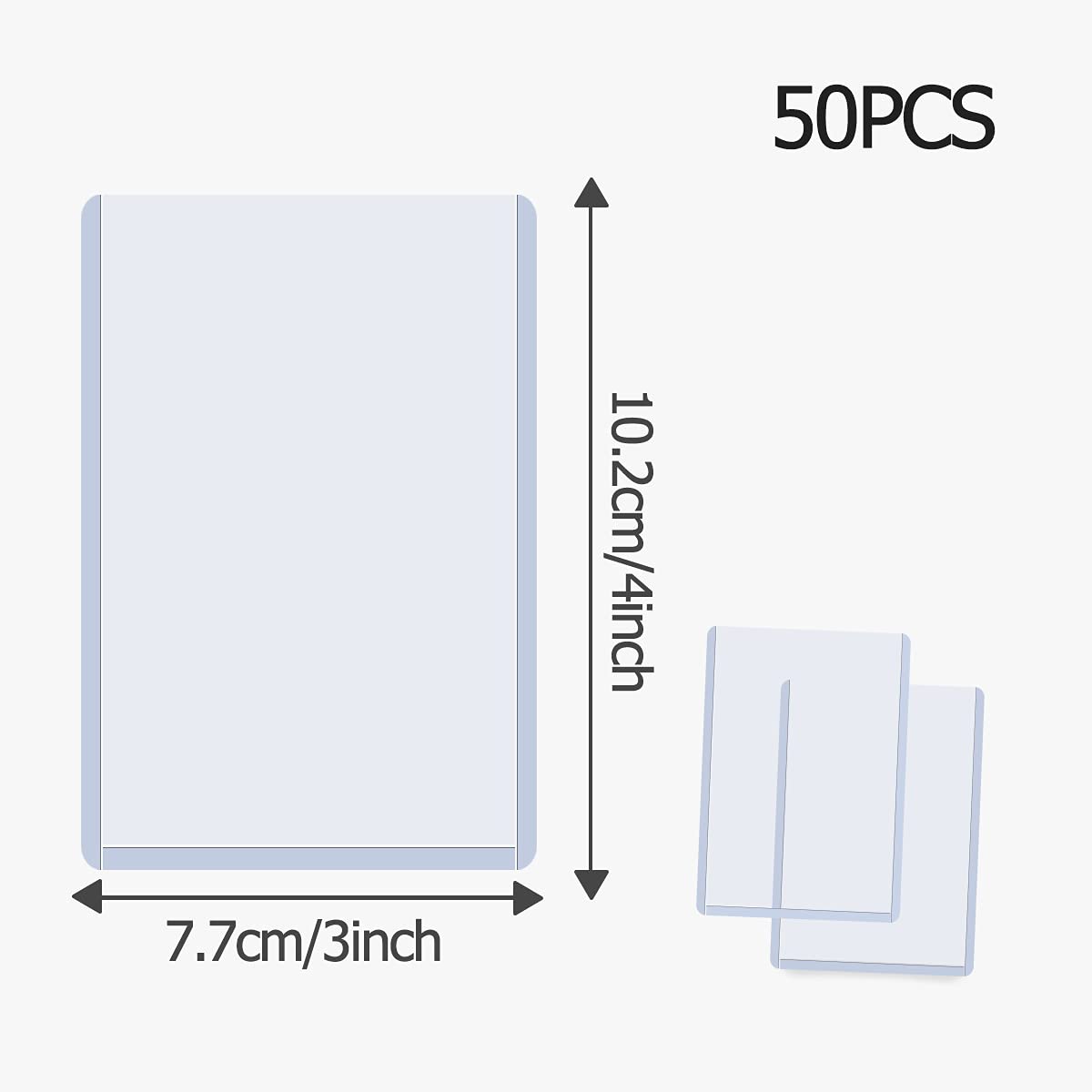 CYCHIRV 50 Top Loaders and Penny Sleeves for Trading Cards – 3x4 Clear Rigid Protectors for Baseball, Pokemon, MTG