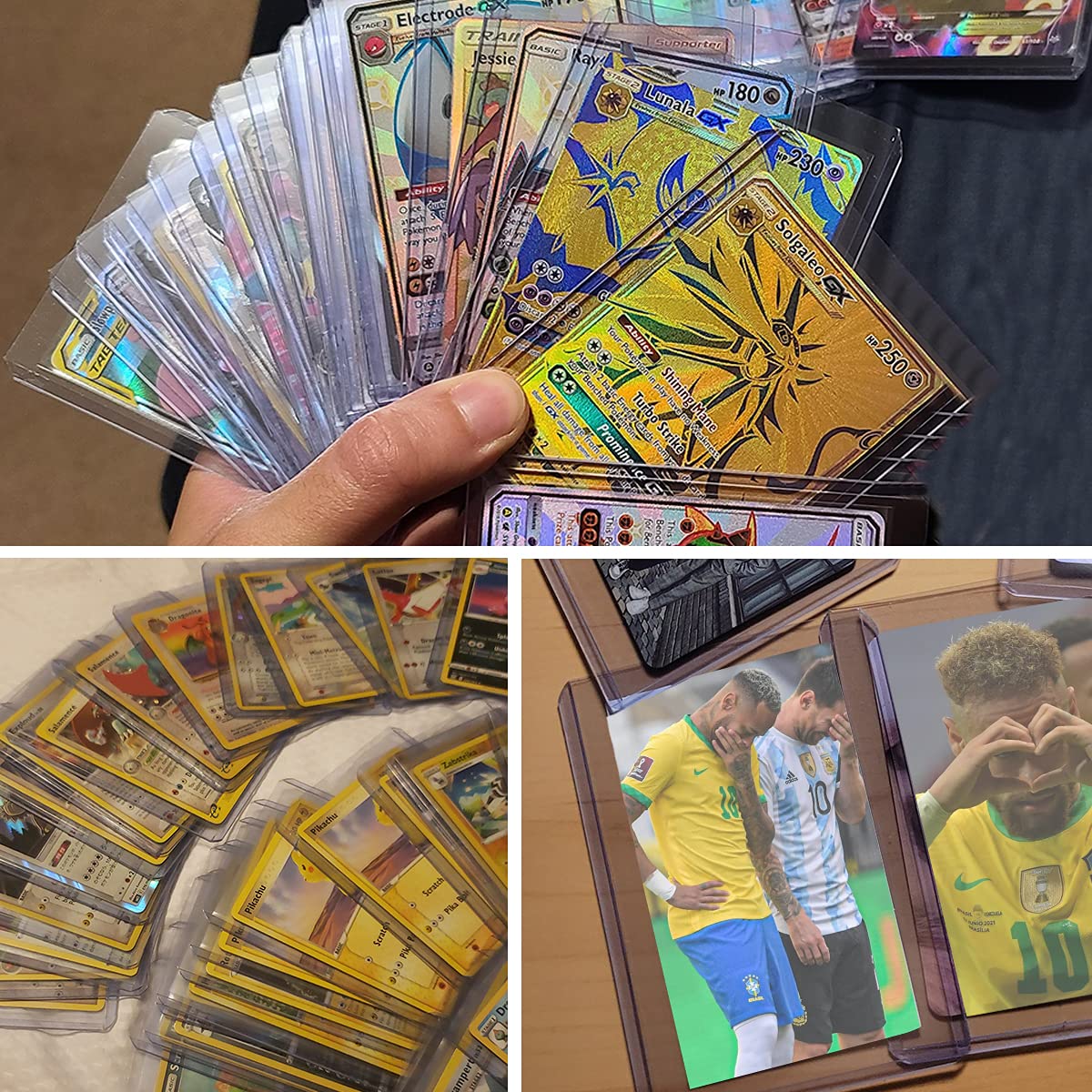 CYCHIRV 50 Top Loaders and Penny Sleeves for Trading Cards – 3x4 Clear Rigid Protectors for Baseball, Pokemon, MTG