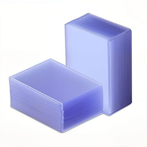 CYCHIRV 50 Top Loaders and Penny Sleeves for Trading Cards – 3x4 Clear Rigid Protectors for Baseball, Pokemon, MTG