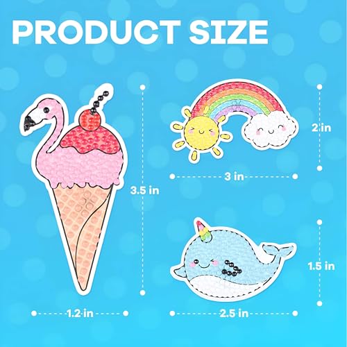 Cymbana 5D Diamond Painting Stickers Kit for Kids – 25 Sheets with Unicorn, Mermaid & Cat Designs