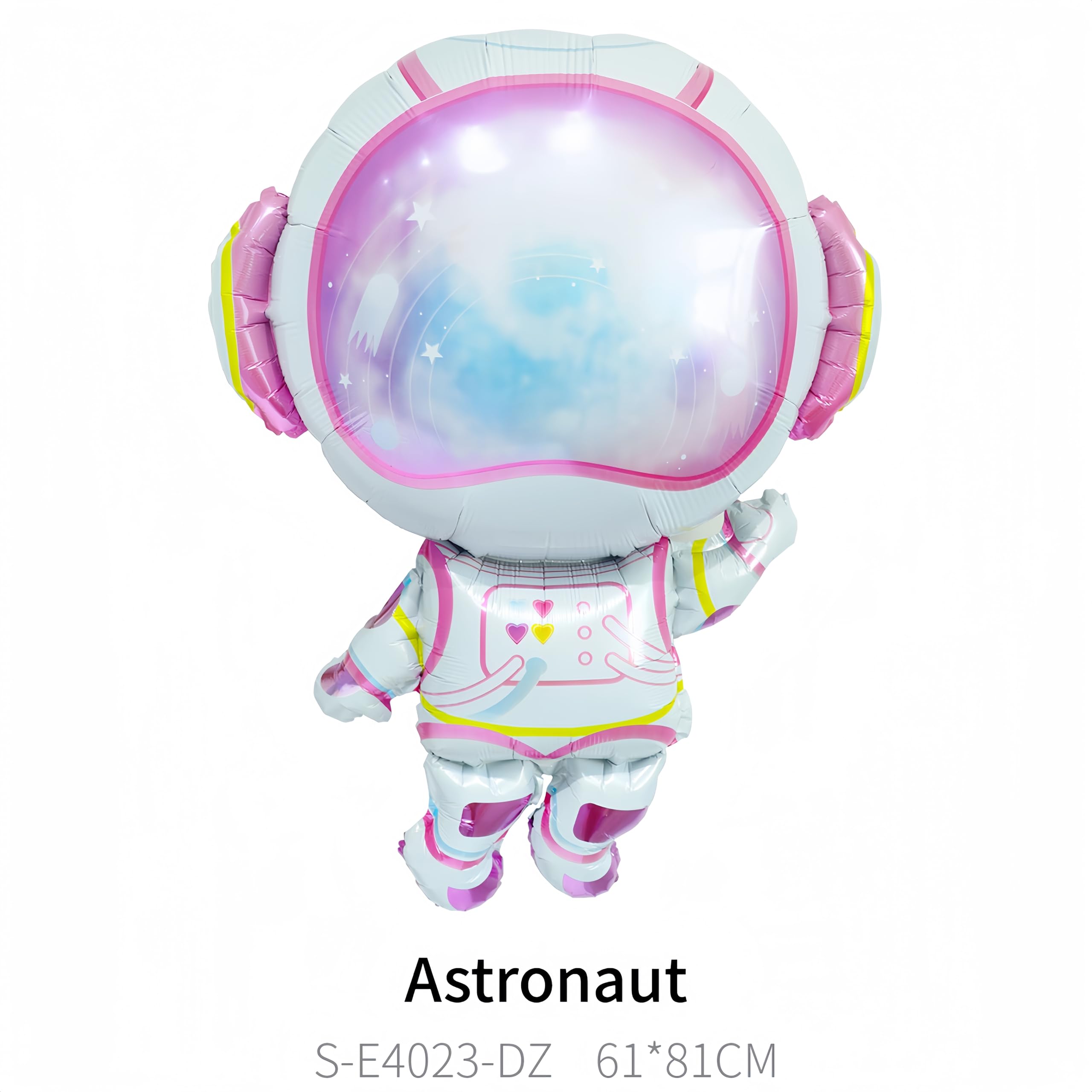 CYMYLAR 8-Piece Astronaut Rocket Balloon Set for Girls - Pink Purple Space Theme Birthday Party Decorations