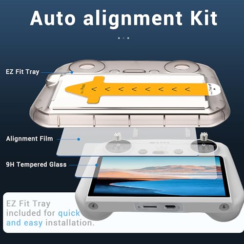 CYNOVA Screen Protector for DJI RC/RC2 – Auto Alignment Kit, 9H Tempered Glass, 2.5D Edges