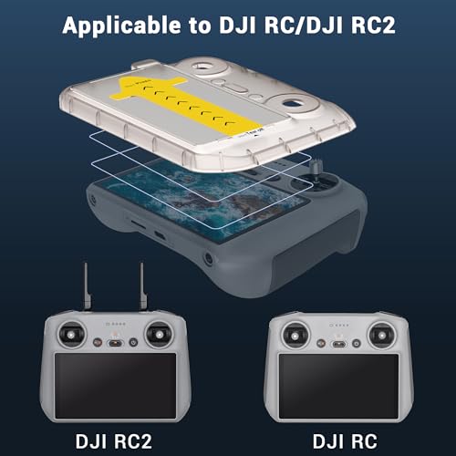 CYNOVA Screen Protector for DJI RC/RC2 – Auto Alignment Kit, 9H Tempered Glass, 2.5D Edges