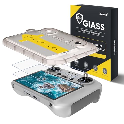 CYNOVA Screen Protector for DJI RC/RC2 – Auto Alignment Kit, 9H Tempered Glass, 2.5D Edges
