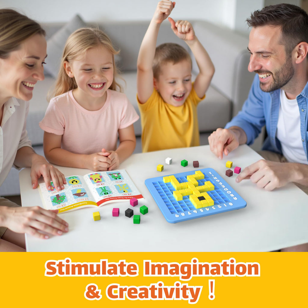 CYOEST Pixel Art STEM Kit – 50+ Patterns, 4 Challenge Types, 3 Difficulty Levels for Kids Ages 5-12