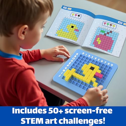 CYOEST Pixel Art STEM Kit – 50+ Patterns, 4 Challenge Types, 3 Difficulty Levels for Kids Ages 5-12