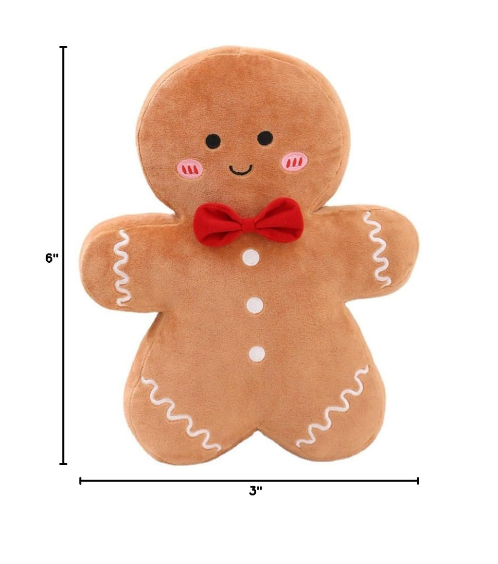 Cyprinus Carpio 15.75-Inch Gingerbread Man Plush Pillow – Soft Polyester Throw Cushion for Christmas Decor
