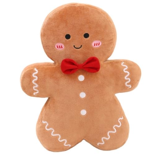 Cyprinus Carpio 15.75-Inch Gingerbread Man Plush Pillow – Soft Polyester Throw Cushion for Christmas Decor