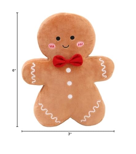 Cyprinus Carpio 15.75-Inch Gingerbread Man Plush Pillow – Soft Polyester Throw Cushion for Christmas Decor