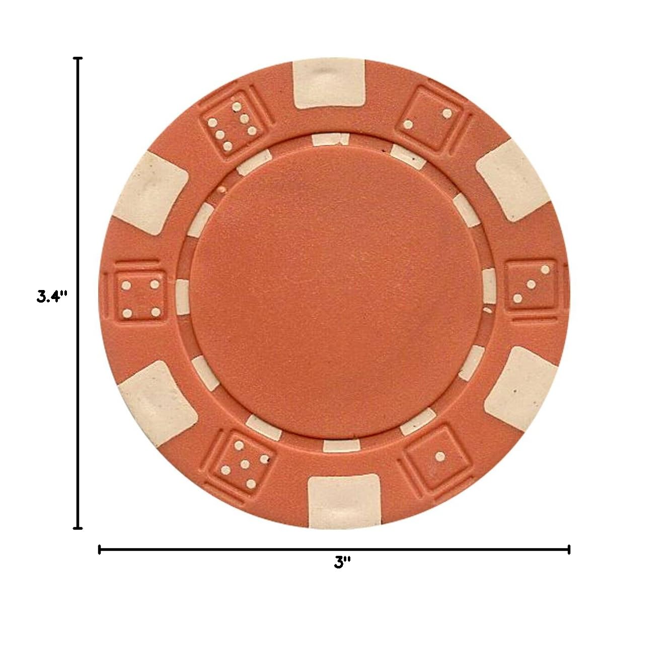 DA VINCI 50 Dice Striped Clay Composite Poker Chips – 11.5 Gram, Choose from 11 Colors