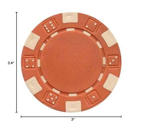DA VINCI 50 Dice Striped Clay Composite Poker Chips – 11.5 Gram, Choose from 11 Colors
