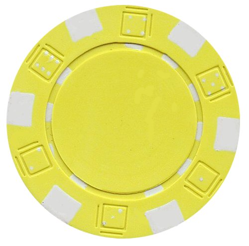 DA VINCI 50 Dice Striped Poker Chips – 11.5g Clay Composite, Yellow